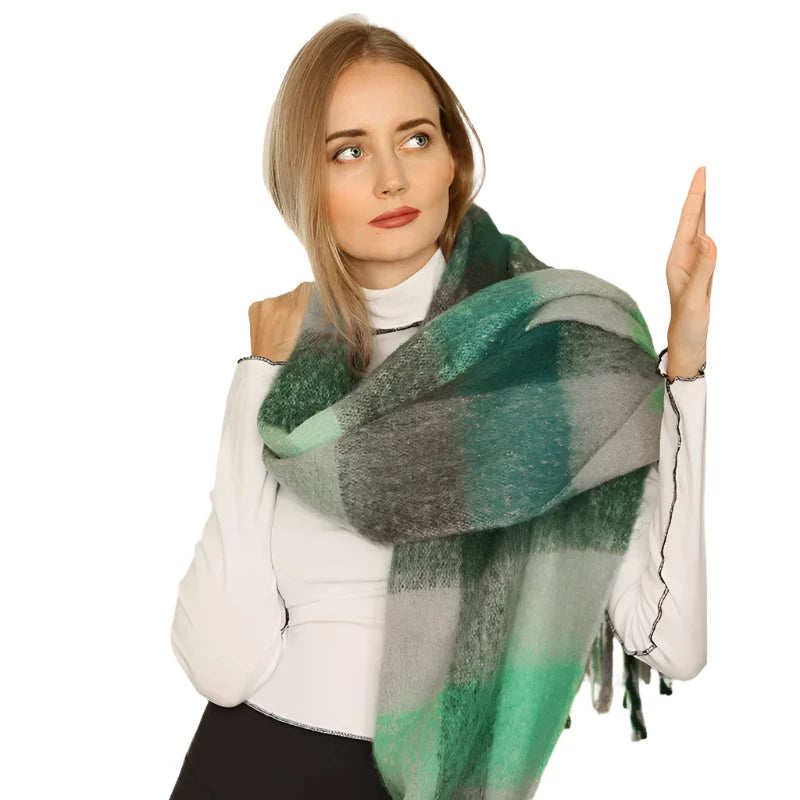 Luxury Winter Pashmina Scarf with Tassels - Designer Brand Shawl