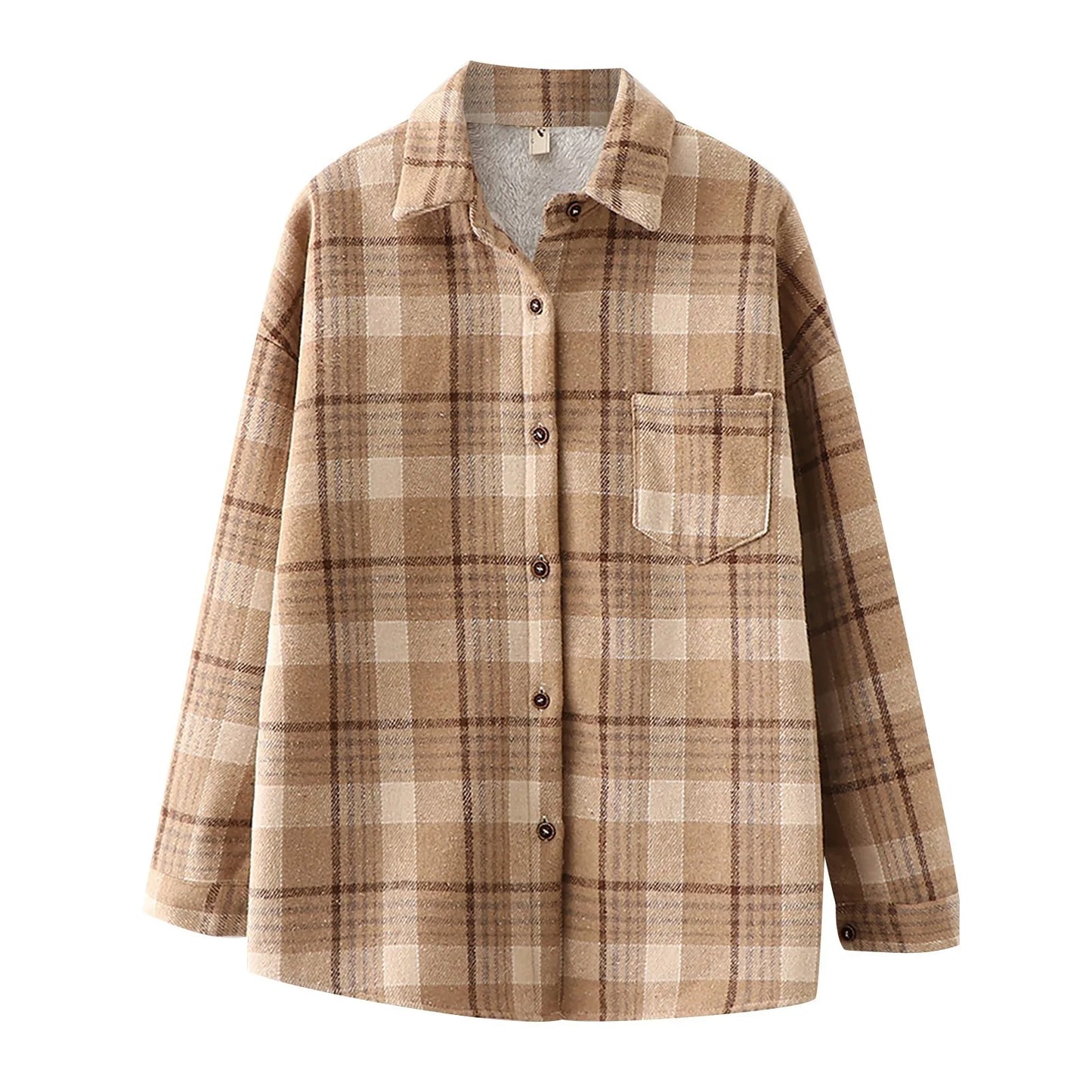 Women's Fleece-Lined Plaid Shacket