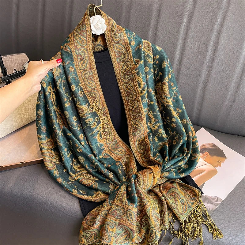 Luxury Autumn Cashmere Pashmina Shawl – Elegant Winter Wrap & Scarf