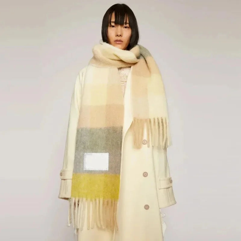 Luxury Winter Pashmina Scarf with Tassels - Designer Brand Shawl