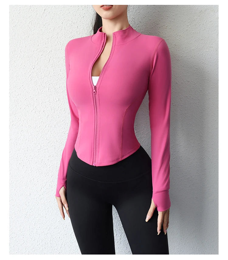 Women's Slim Fit Yoga Jacket with Zipper