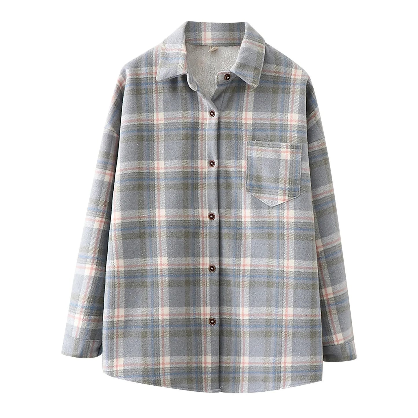 Women's Fleece-Lined Plaid Shacket