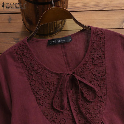 Women’s Lace Crochet Blouse 3/4 Sleeve