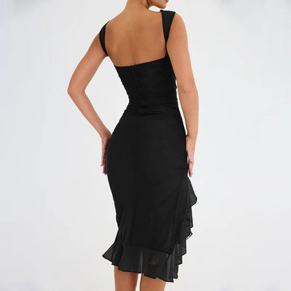 Popular Backless Pleated Midi Skirt - Sexy & Tight Fitting