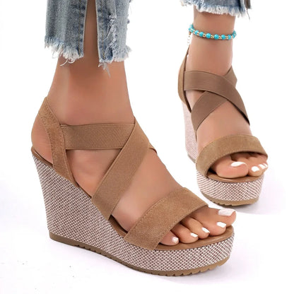 Women Sandals Wedge Waterproof Thick-soled Shoes New Summer Fashion Sandals Roman Platform-soled Sandals Large Size Women Shoes